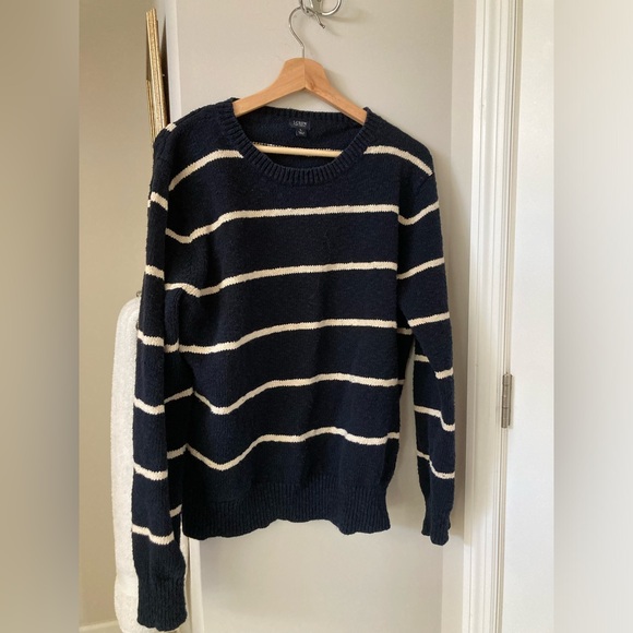 J. Crew Sweaters - J Crew striped cotton crew neck sweater